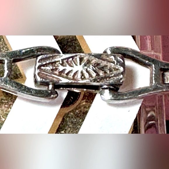 Vintage 925 Sterling silver and polished stones bracelet - Picture 4 of 5